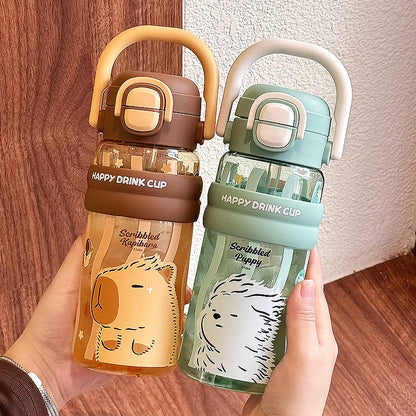 Summer Large Capacity High Temperature Resistant Plastic Double Drinking Water Bottle