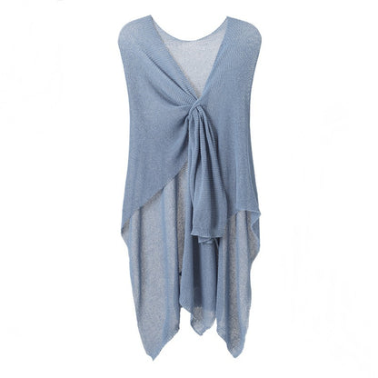 Anti-Pilling Shawl Thin Knitted Cardigan Solid Color Shawl