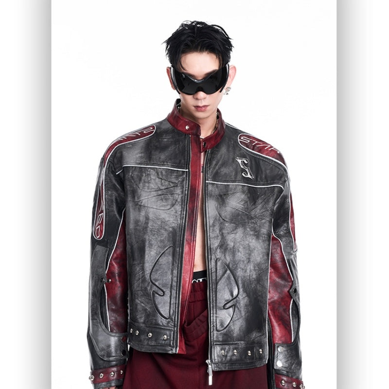Niche Motorcycle Clothing Coat Mens Winter Leather Coat Curated Boldness