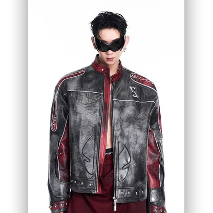 Niche Motorcycle Clothing Coat Mens Winter Leather Coat Curated Boldness