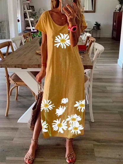 Printed short sleeve dress