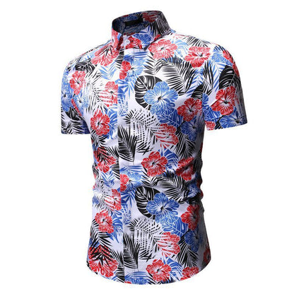Lush Summer Beach Short Sleeve Floral Fashion Shirt