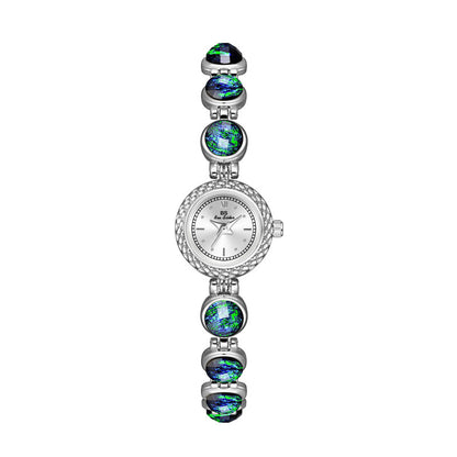 National Style Mid-ancient Light Luxury Malachite Bracelet Watch
