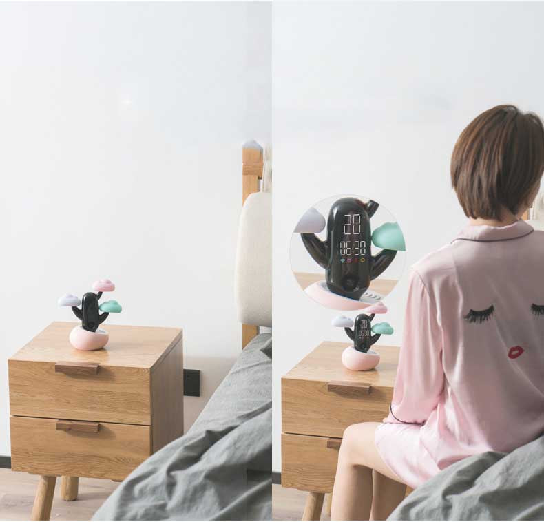 Cloud Weather Time Light Smart Sensor Fun Alarm Clock Accurate Clock Live Voice Reminder Weather Alarm Clock