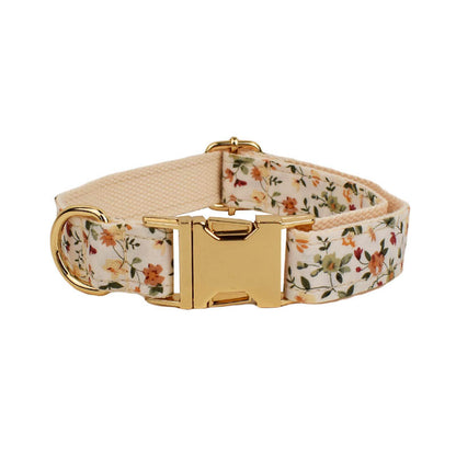 Small White Flower Pet Dog Collar Suit