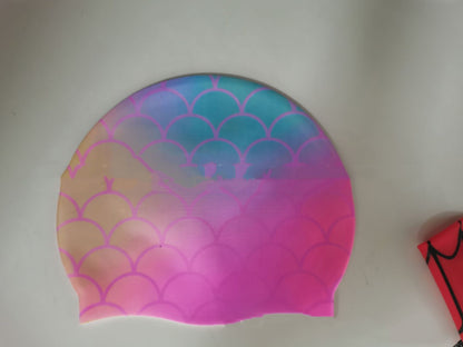 Swimming Cap Silk Screen Pattern Waterproof