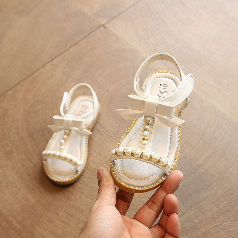 Girls' Summer New Princess Pearl Sandals