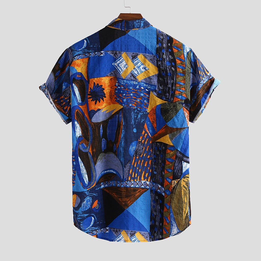 Shirt men's floral cardigan short sleeves