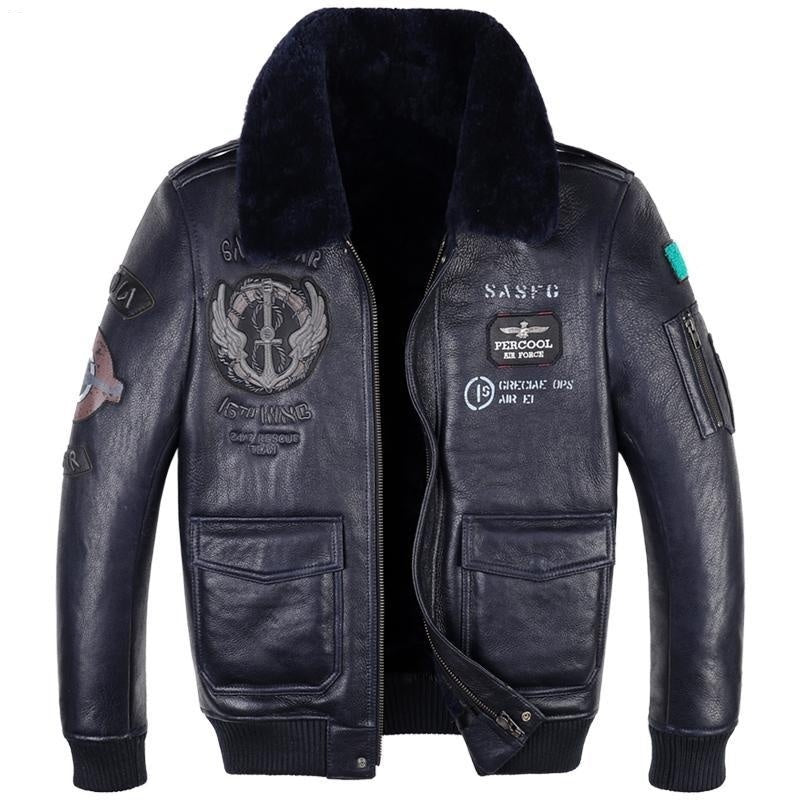 Leather Jacket Flight Suit for Men Aerial Precision