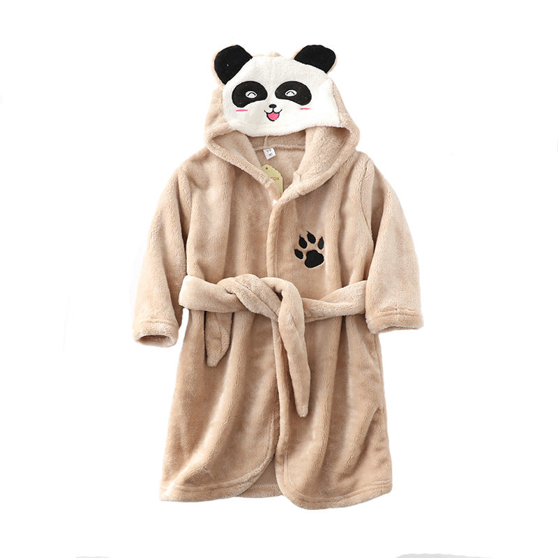 Elegance in Fleece: Flannel Lace Hooded Bathrobe