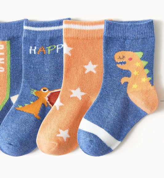 The Celestial Sock: Five-Pointed Star & Dinosaur Fashion Socks