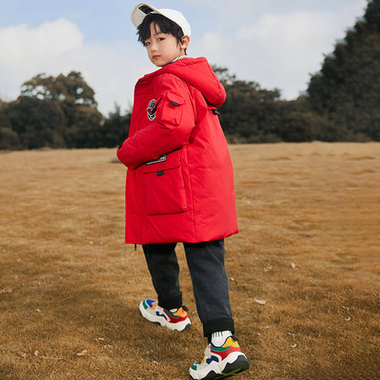 The Solid Down: Fashion Solid-Color Mid-Length Down Jacket
