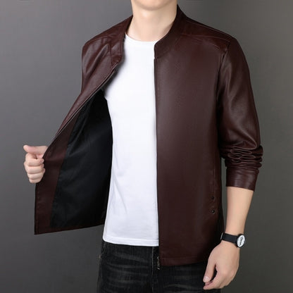 PU Leather Coat Mens Leather Jacket Versatile Premium Finish