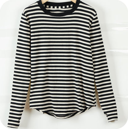 Women's Striped T-shirt Long Sleeve Bottoming Shirt