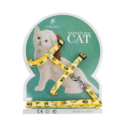 Cartoon print pet racer back and chest strap