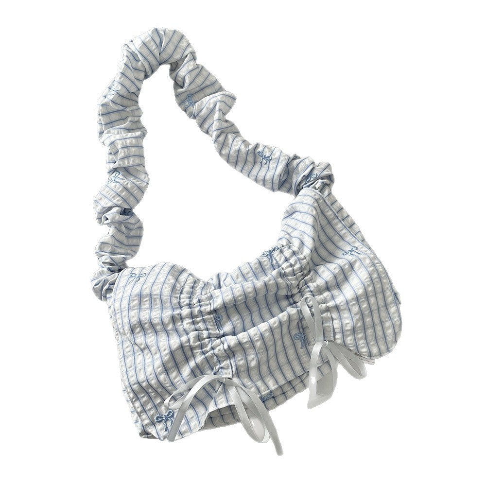 Women's Polyester Pleated Flip Shoulder Bag