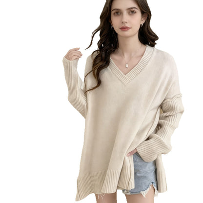 Knitwear Women's V-neck Plus Size Fashion Pullover Sweater