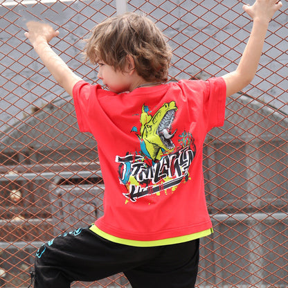 The Jurassic Short: Dinosaur-Themed Short-Sleeve Performance T-Shirt