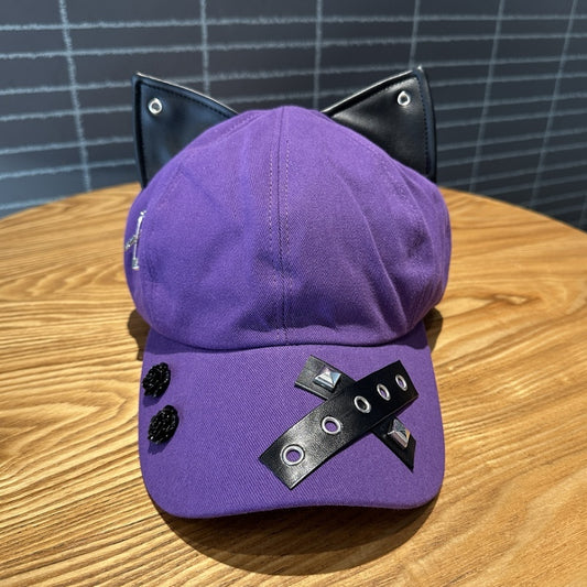 A Niche Baseball Cap With Three-dimensional Cat Ears