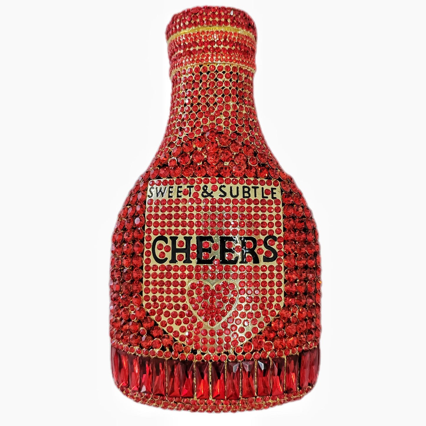 Champagne Bottle Rhinestone Evening Clutch Women's Bag