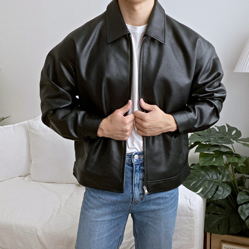 Leather Casual Baseball Uniform Motorcycle Jacket Sport Heritage Fusion
