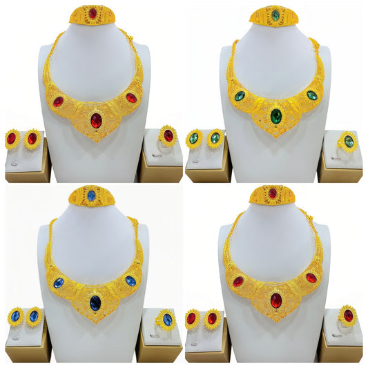 Women's Fashionable Golden New Jewelry Set Decorations