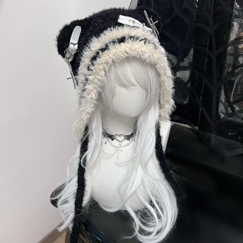 Bear Hat Cute Cross XINGX Wool Niche Dark