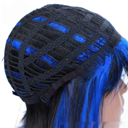 European And American Short Bangs Synthetic Wigs Mixed Color