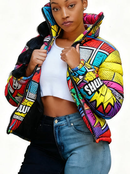 Women's Jackets, Cute Short Warm Coats, Fashionable Casual Cardigan Coats, Colorful Parkas