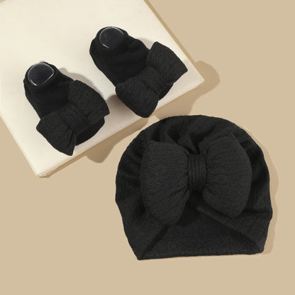 Tam-o'-shanter And Socks Suit Infant Knitted Big Bow