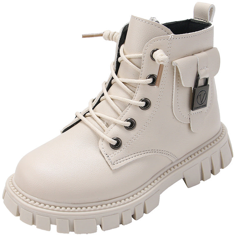 Girls' Fashion Short New Versatile Martin Boots Simple