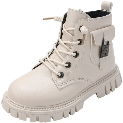 Girls' Fashion Short New Versatile Martin Boots Simple