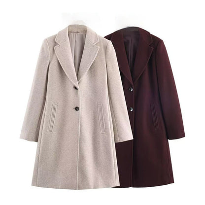 New Fall Women's Clothing Fashion Soft Padded Shoulder Overcoat Jacket