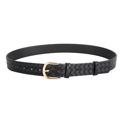 Women's Alloy Pin Buckle Belt Trendy Wild Belt Personality Imitation Weaving