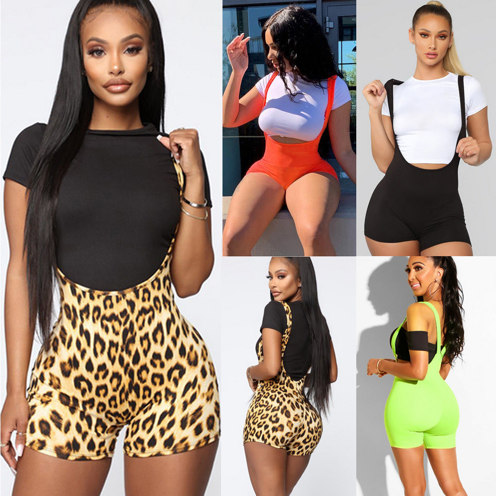 Women's high waist braces shorts