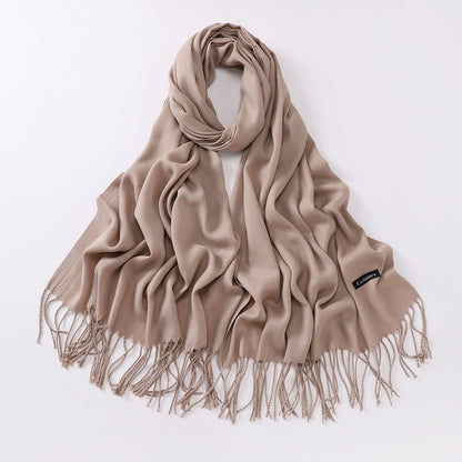 Autumn And Winter Cashmere-like Solid Color Long Scarf
