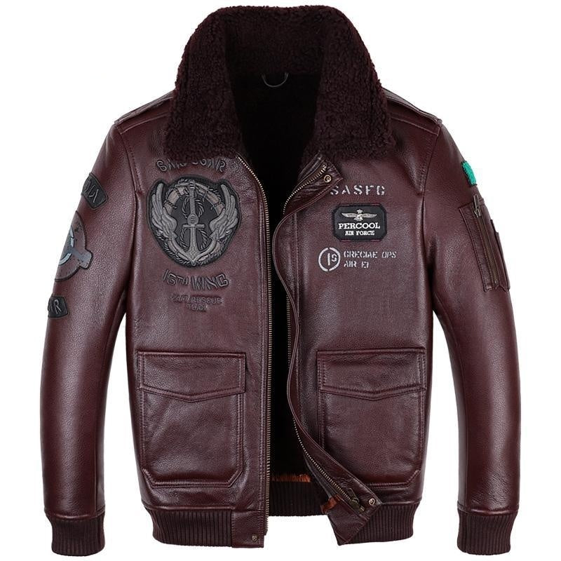 Leather Jacket Flight Suit for Men Aerial Precision