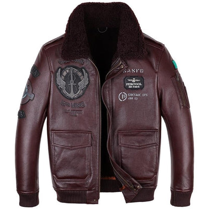 Leather Jacket Flight Suit for Men Aerial Precision