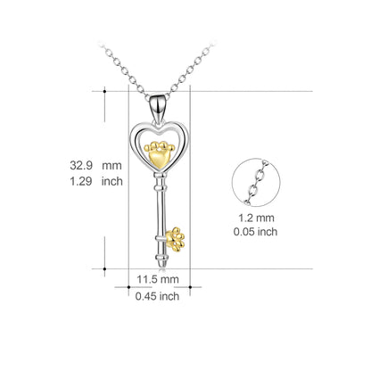 Key Pendant 925 Silver Necklace