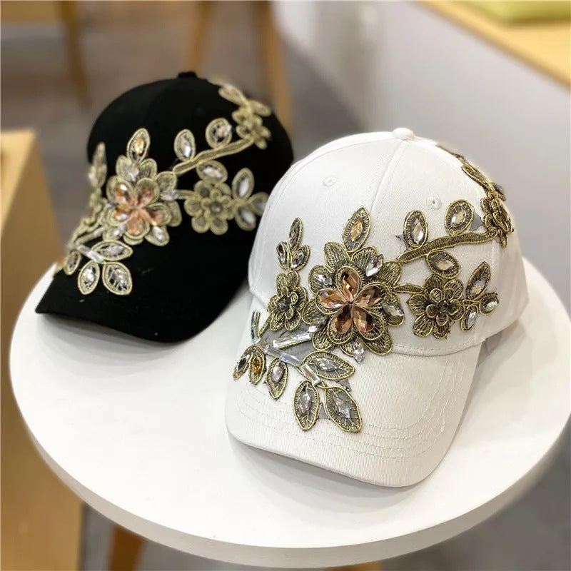 European And American Style Casual All-match Gold Silk Flower Cowboy Hat