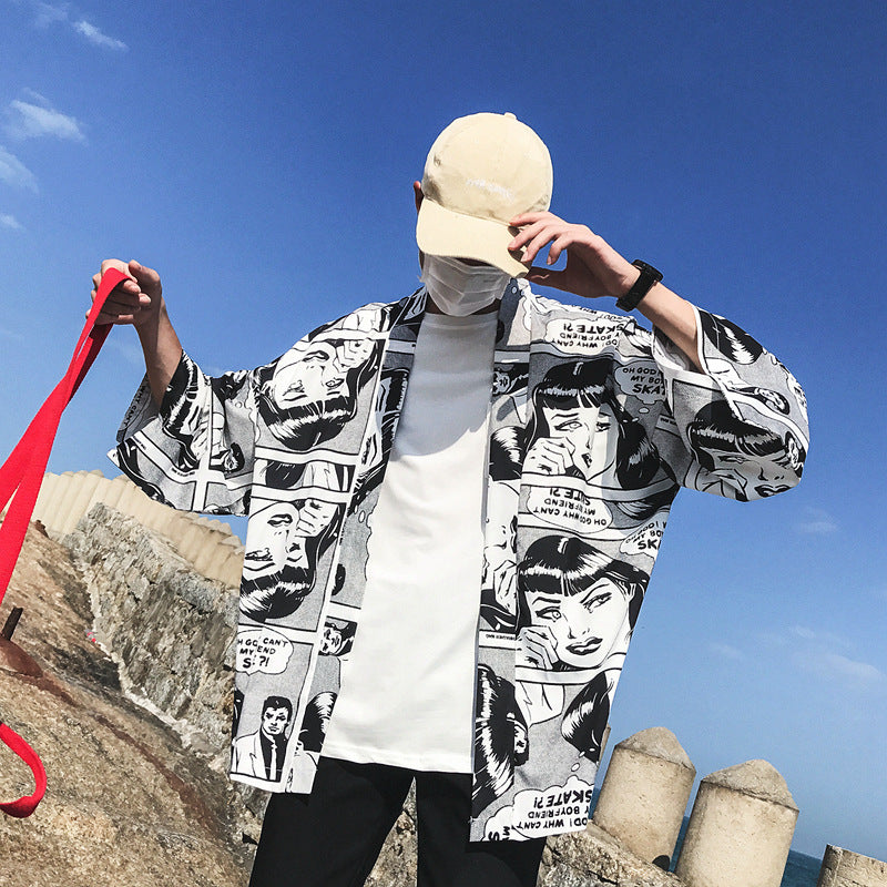 Half sleeve shirt robe