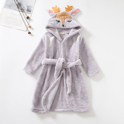 The Enchanted Hood: Girls’ Flannel Lace-Up Bathrobe