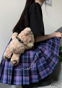 Purple Plaid Skirt Length 39CM