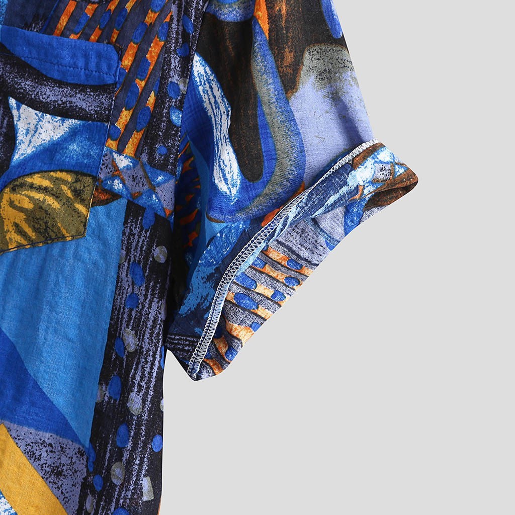 Shirt men's floral cardigan short sleeves