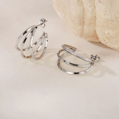 Geometric Line Splicing Earrings Hypoallergenic