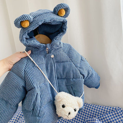 The Cartoon Shorty: Cute Cartoon Cotton Hooded Short Jacket