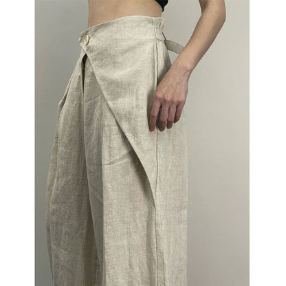 Large Pleated Wide-leg Pants