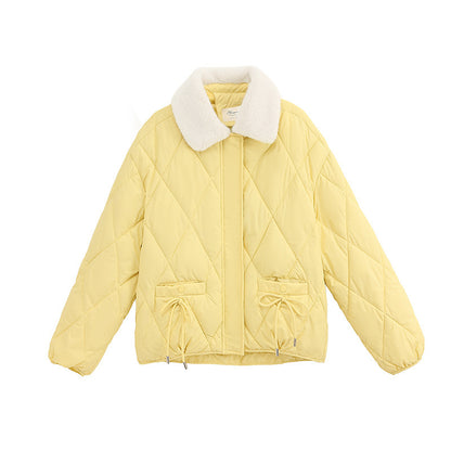 Women's Patchwork Fur Lapel Coat Contrast Color