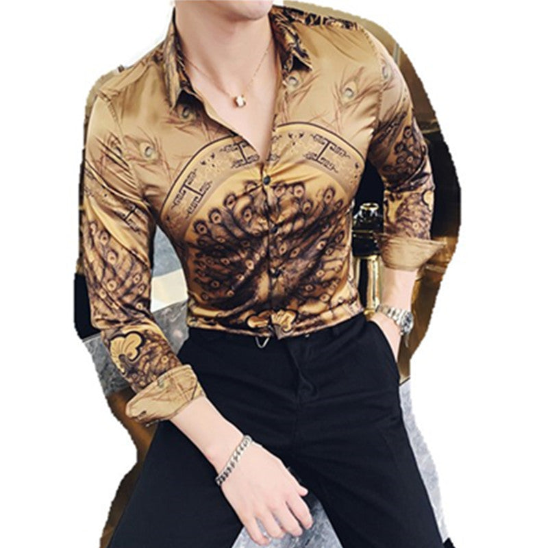 Korean Slim Long-Sleeve Shirt Tailored Urban Precision
