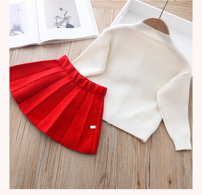 The Mink Wool: Two-Piece Baby Girl Mink Wool Sweater Dress